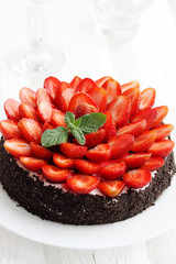 birthday cake with strawberries