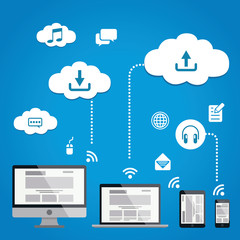 Cloud Service Infographics EPS 10 Vector Illustration
