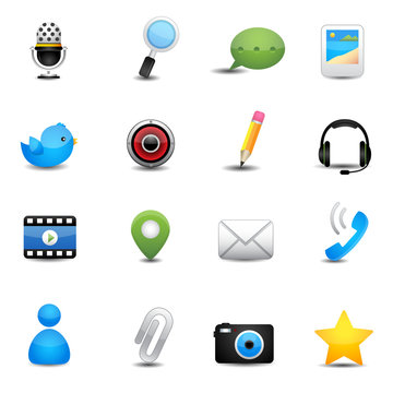 Chat application and social media icons