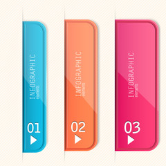Set of bookmarks, stickers, labels, tags. Numbered banners. Vect