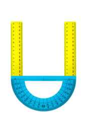 Alphabet rulers and protractors