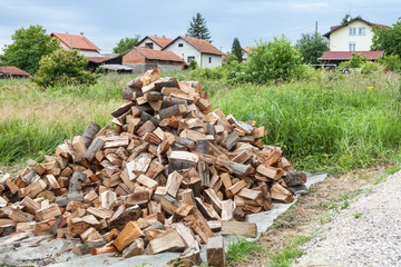 Pile of chopped wood