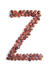 Letter Z from coffee beans