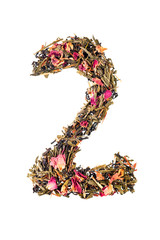 Digit '2' from herbal tea abc