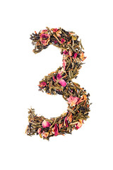 Digit '3' from herbal tea abc