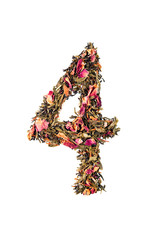 Digit '4' from herbal tea abc