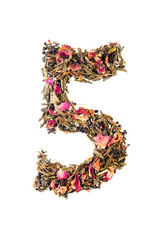 Digit '5' from herbal tea abc