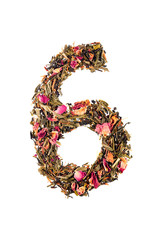 Digit '6' from herbal tea abc