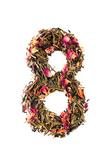 Digit '8' from herbal tea abc