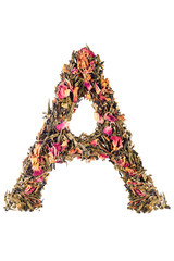 Letter 'A' from herbal tea abc