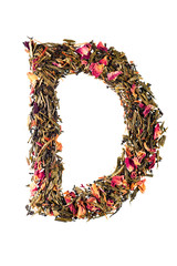 Letter 'D' from herbal tea abc