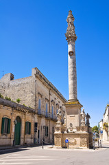 Column of Madonna delle Grazie. Maglie. Puglia. Italy.