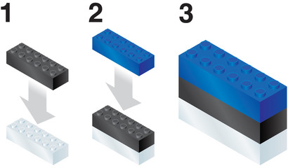 Building blocks making Estonian flag