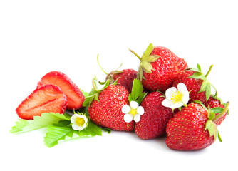 Fresh strawberry on white background