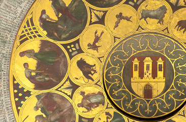 Wheel of zodiac in Prague