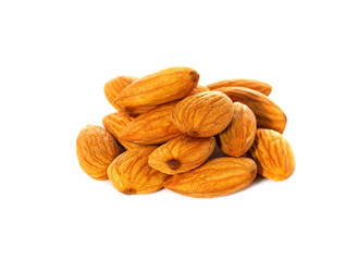 Seed of almonds nuts isolated on white