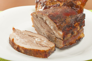 roasted pork Belly on the grill