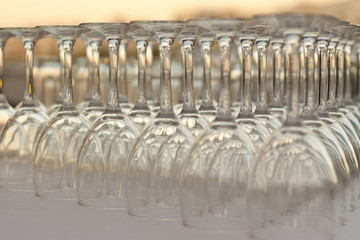 Wineglasses at party