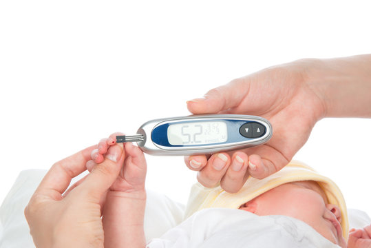 Glucose Level Blood Test From Diabetes Patient Child Baby