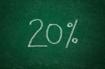 Fototapeta na wymiar 10 percent on green chalkboard