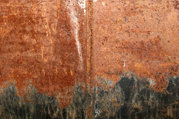 Surface of rusty tank closeup as background