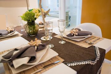 tableware on dining table