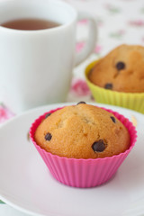 Cup of tea and two muffins