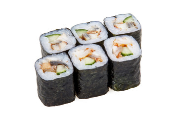Hosomaki sushi with eel