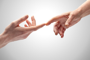 Hands touching