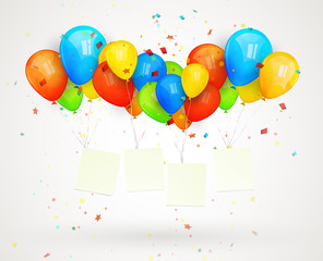 holiday billboard balloons. vector illustration