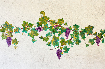 vigne peinte sur un mur