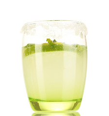 Lemonade in glass isolated on white