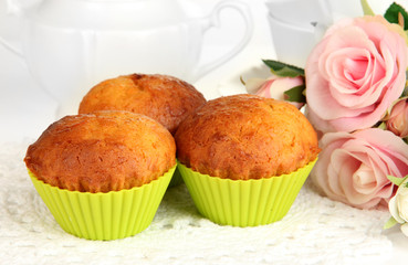 Sweet cupcakes close up