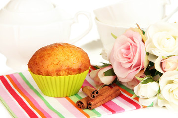 Sweet cupcake close up