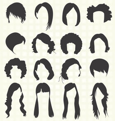 Vector Set: Woman's Hairstyle SIlhouettes