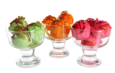 Delicious ice cream isolated on white