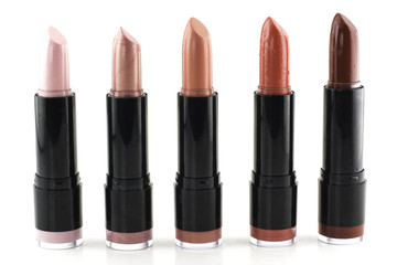 Obraz premium Set of lipsticks on white background