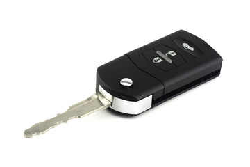 Car keys on white background