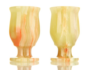 Onyx cups isolated on white