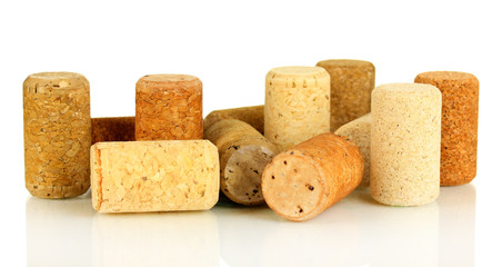 Wine corks isolated on white