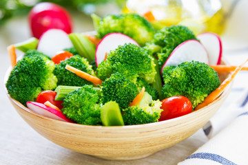 Broccoli with celery and radish salad