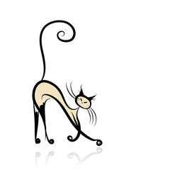 Graceful siamese cat for your design