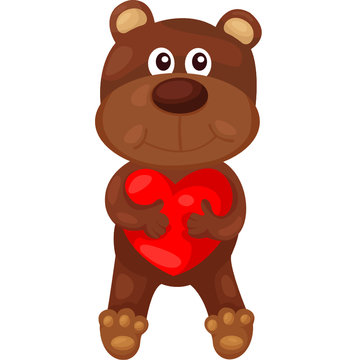cartoon bear with heart