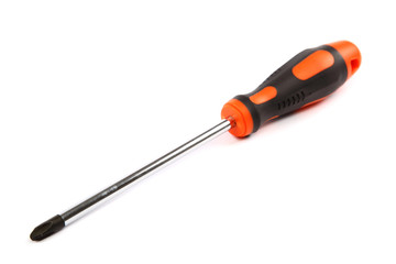Modern screwdriver isolated on a white background.
