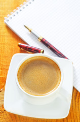 coffee and note