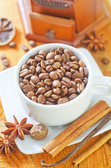 coffee and aroma spice