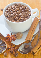 coffee and aroma spice