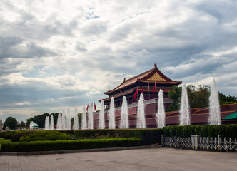 Tiananmen tower with fountain
