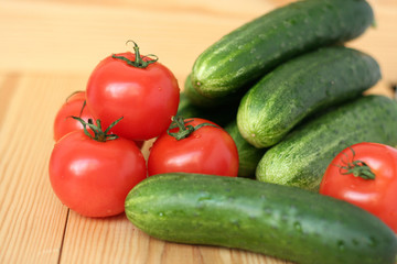 tomatoes and cucumbers
