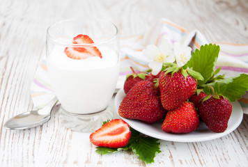 Strawberry  and yogurt